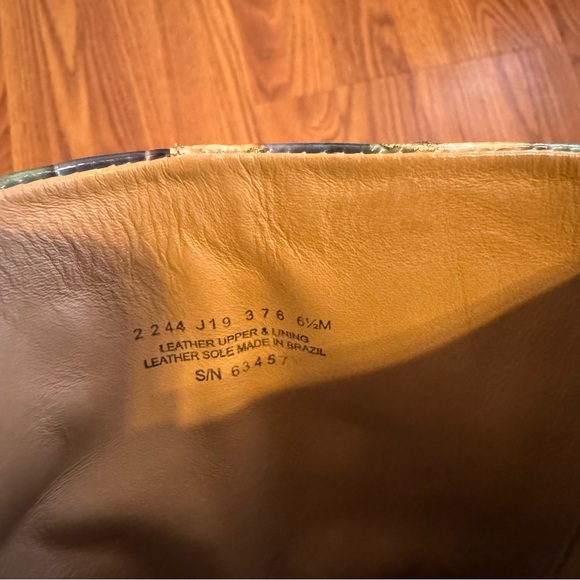 Tory Burch Lila 90mm Painted‎ Hand Embossed Ankle Boots Green multicolored - Picture 9 of 10